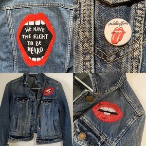 American Eagle Jean Jacket hand stitched